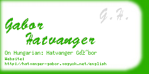 gabor hatvanger business card